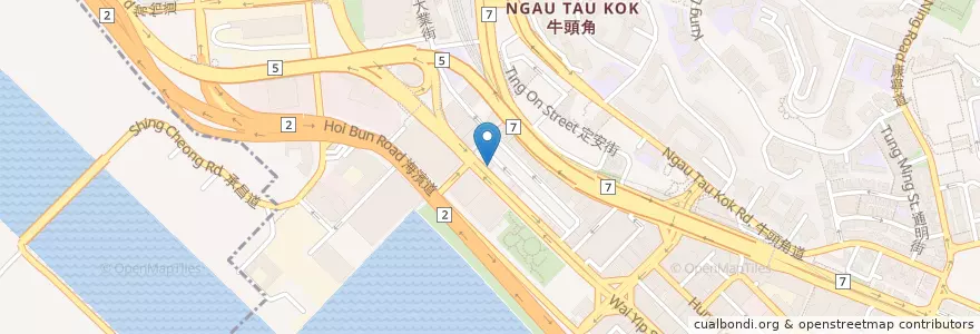 Mapa de ubicacion de 喵盒子 en 中国, 广东省, 香港, 九龍, 新界, 觀塘區.