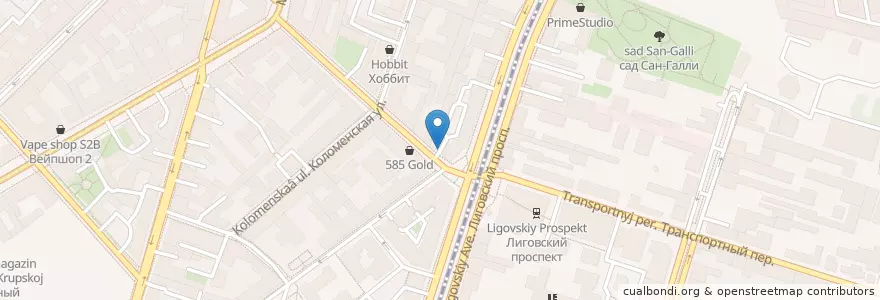 Mapa de ubicacion de Баня en Russia, Northwestern Federal District, Leningrad Oblast, Saint Petersburg, Центральный Район, Владимирский Округ.