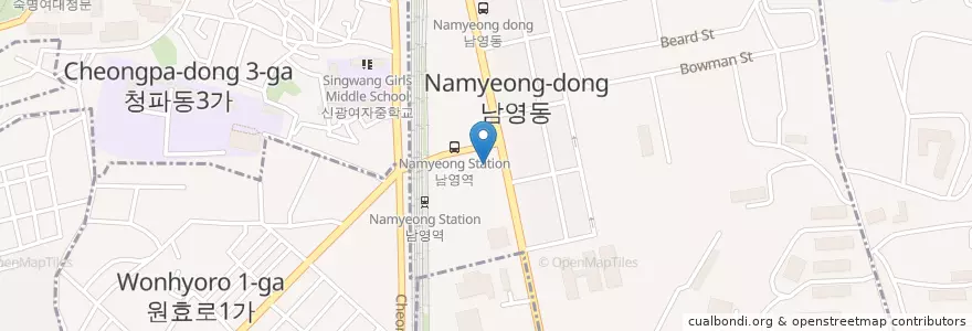 Mapa de ubicacion de 라면 제작소 en Coreia Do Sul, Seul, 용산구.