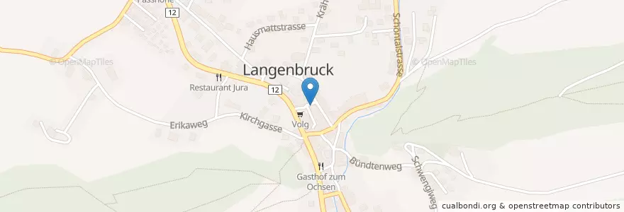 Mapa de ubicacion de Hidis Beizli & Restaurant en 瑞士, Basel-Landschaft, Bezirk Waldenburg, Langenbruck.