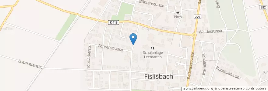 Mapa de ubicacion de Ladestation en Schweiz/Suisse/Svizzera/Svizra, Aargau, Bezirk Baden, Fislisbach.