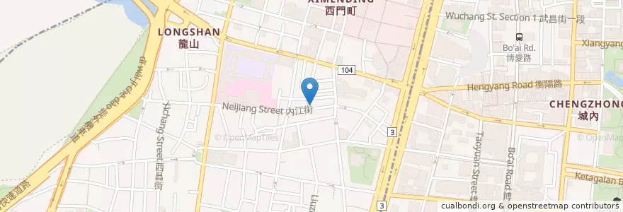 Mapa de ubicacion de 阿財虱目魚 en Tayvan, 新北市, Taipei, 萬華區.