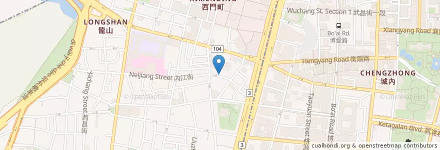 Mapa de ubicacion de 金花炭烤吐司 en Taiwan, 新北市, Taipei, 萬華區.