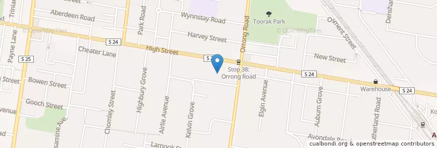 Mapa de ubicacion de Karen’s place en オーストラリア, ビクトリア, City Of Stonnington.