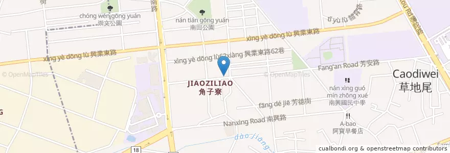 Mapa de ubicacion de 紅燒鴨肉麵 en Taiwan, 臺灣省, 嘉義市, Condado De Chiayi, 東區.