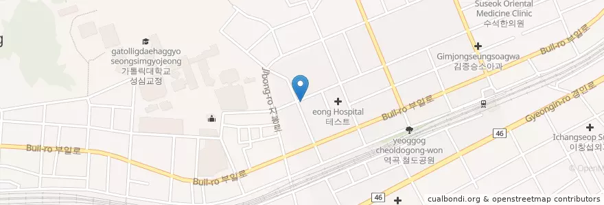 Mapa de ubicacion de 홍천식당 en 韩国/南韓, 京畿道, 富川市.