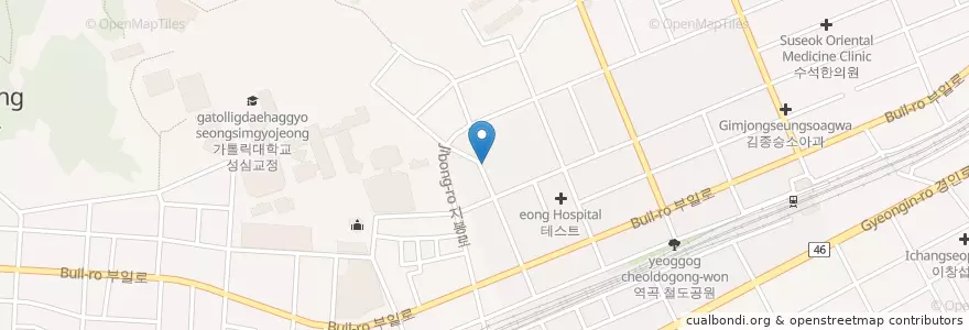Mapa de ubicacion de 일퍼센트 en 韩国/南韓, 京畿道, 富川市.