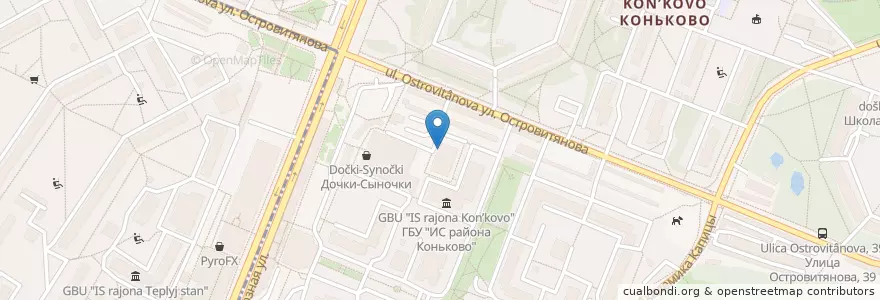 Mapa de ubicacion de Церковь «Ковчег» en Rusia, Distrito Federal Central, Москва, Юго-Западный Административный Округ, Район Коньково.