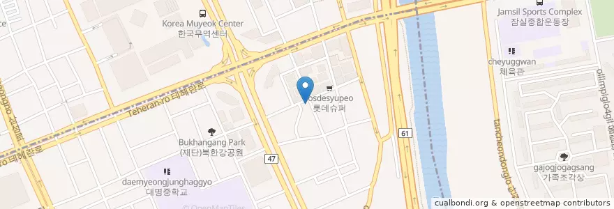 Mapa de ubicacion de 스타벅스 en كوريا الجنوبية, سول, 강남구, 대치동, 대치2동.