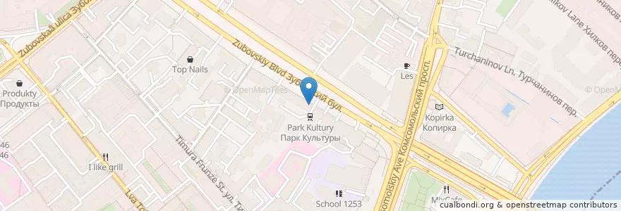 Mapa de ubicacion de Донер-хаус en Russia, Distretto Federale Centrale, Москва, Центральный Административный Округ, Район Хамовники.