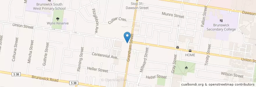 Mapa de ubicacion de GG Burgers en Австралия, Виктория, City Of Moreland.