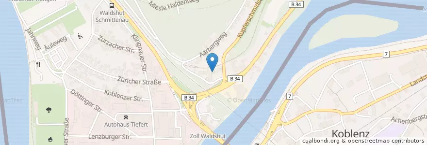 Mapa de ubicacion de Autovermietung&Abschleppdienst Hezel en 德国, 巴登-符腾堡, Regierungsbezirk Freiburg, Landkreis Waldshut, Verwaltungsgemeinschaft Waldshut-Tiengen, Waldshut-Tiengen.