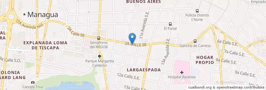 Mapa de ubicacion de La Iguana Azul en نيكاراجوا, Departamento De Managua, Managua (Municipio).