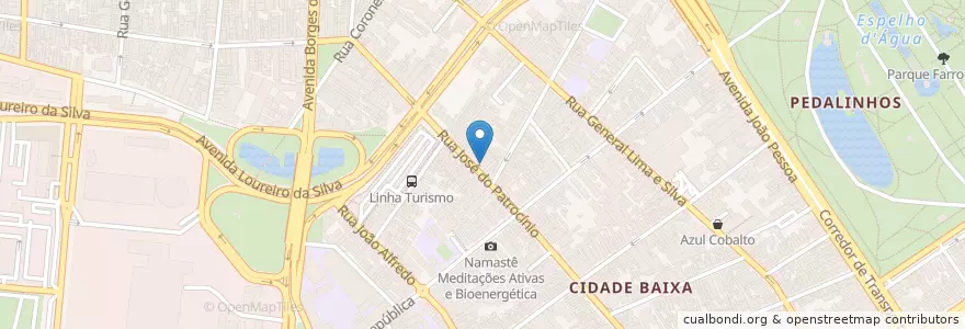 Mapa de ubicacion de Pizzaria A Braziliana en 브라질, 남부지방, 히우그란지두술, Região Metropolitana De Porto Alegre, Região Geográfica Intermediária De Porto Alegre, Região Geográfica Imediata De Porto Alegre, 포르투알레그리.