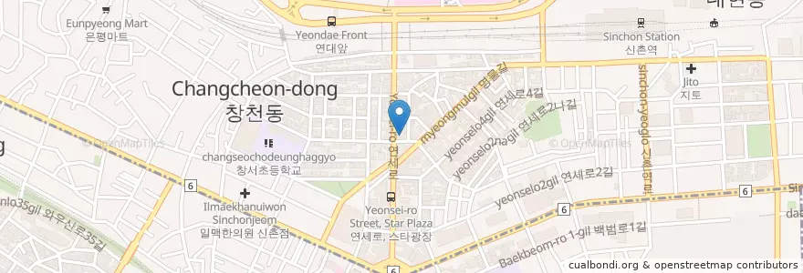 Mapa de ubicacion de Parmi Italiano en South Korea, Seoul, Mapo-Gu.