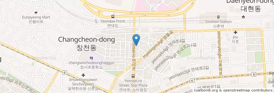 Mapa de ubicacion de 뽕잎사랑 en Güney Kore, Seul, 마포구.