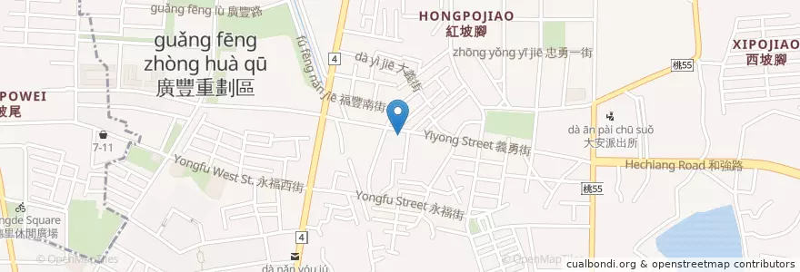 Mapa de ubicacion de Laoo en Taiwán, Taoyuan, 八德區.