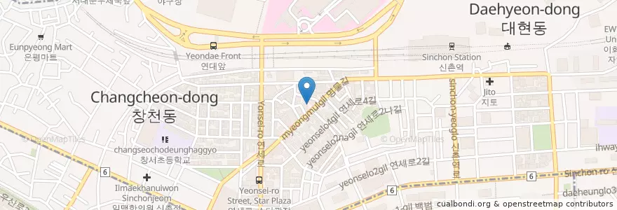 Mapa de ubicacion de 무봤나촌닭 en كوريا الجنوبية, سول, 마포구.