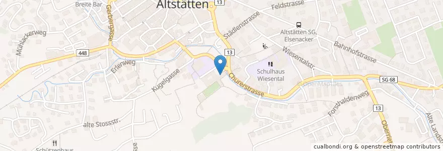 Mapa de ubicacion de medienverbund.phsg - Religionspädagogische Medienstelle Altstätten en Швейцария, Санкт-Галлен, Wahlkreis Rheintal, Altstätten.