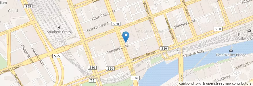 Mapa de ubicacion de Rare Steakhouse en Australia, Victoria, City Of Melbourne.