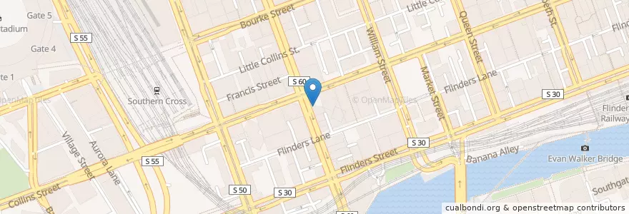 Mapa de ubicacion de Espressino Coffee and Pizza Bar en Austrália, Victoria, City Of Melbourne.