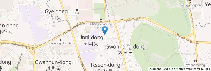 Mapa de ubicacion de 맛도리찬 en 大韓民国, ソウル, 鍾路区, 종로1·2·3·4가동.