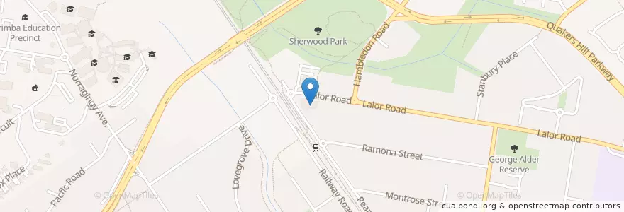 Mapa de ubicacion de Quakers Hill Police Station en Avustralya, New South Wales, Sydney, Blacktown City Council.