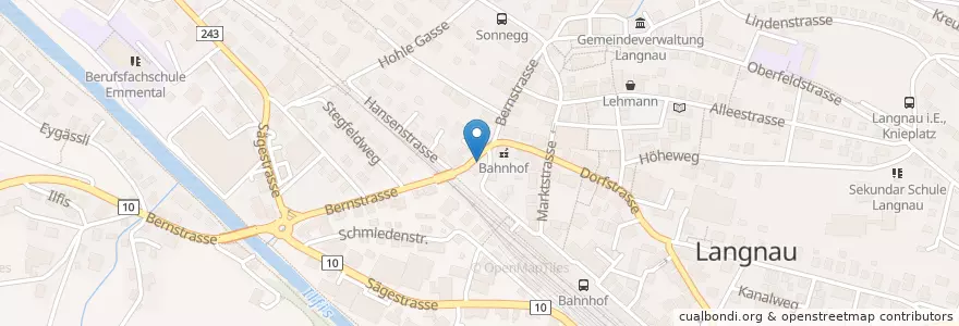 Mapa de ubicacion de Cabinet de médecins de famille en Schweiz/Suisse/Svizzera/Svizra, Bern/Berne, Verwaltungsregion Emmental-Oberaargau, Verwaltungskreis Emmental, Langnau Im Emmental.