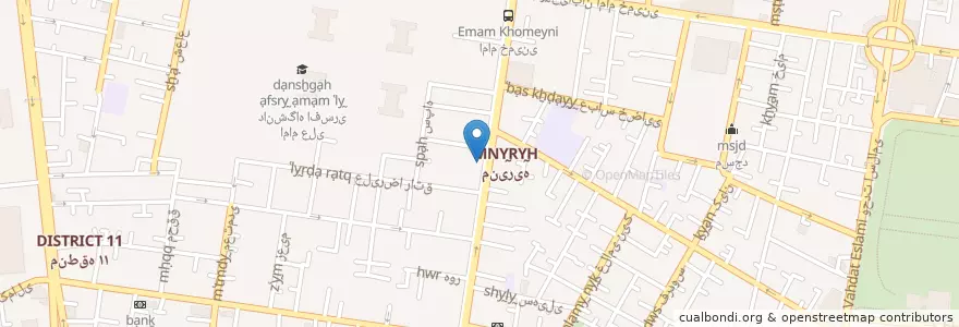 Mapa de ubicacion de مسجد فخریه en ایران, استان تهران, شهرستان تهران, تهران, بخش مرکزی شهرستان تهران.
