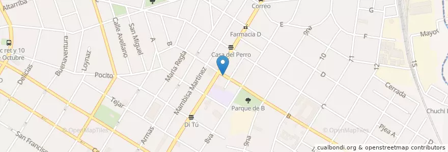 Mapa de ubicacion de Iglesia evangélica Pentecostal en キューバ, La Habana, Diez De Octubre.