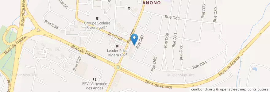 Mapa de ubicacion de Auto-école Printemps en 科特迪瓦, 阿比让, Cocody.