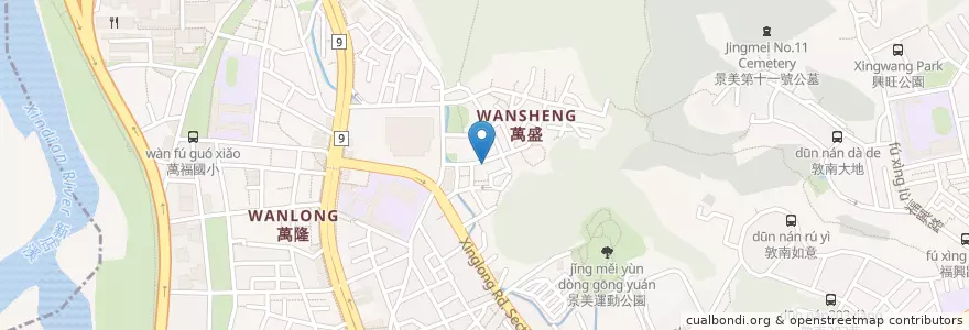 Mapa de ubicacion de 家鄉味小吃 en Taiwan, 新北市, Taipei, 文山區.