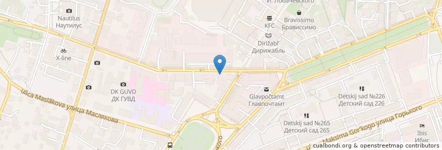 Mapa de ubicacion de Газпромбанк - банкомат en Russie, District Fédéral De La Volga, Oblast De Nijni Novgorod, Городской Округ Нижний Новгород.