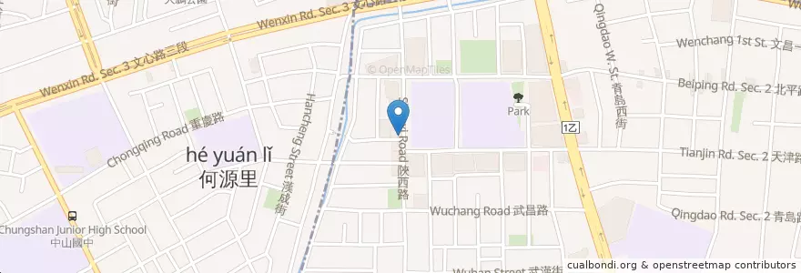 Mapa de ubicacion de 卜士特早餐 en Taiwan, Taichung, Distretto Settentrionale.