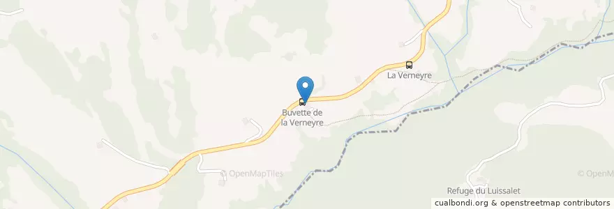 Mapa de ubicacion de Buvette de la Verneyre en Zwitserland, Waadland, District D'Aigle, Ollon.