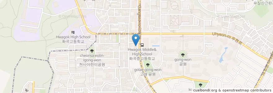 Mapa de ubicacion de 10won house en Korea Selatan, 서울, 강서구.