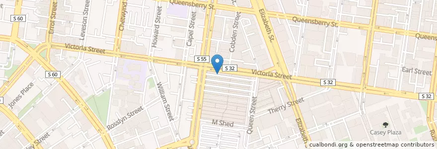 Mapa de ubicacion de CBA A Shed Vic Mkt en Austrália, Victoria, City Of Melbourne.
