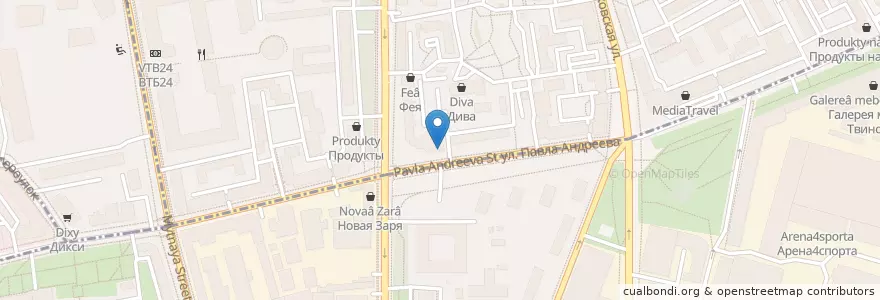 Mapa de ubicacion de Папа Джонс en Rússia, Distrito Federal Central, Москва, Южный Административный Округ, Центральный Административный Округ.