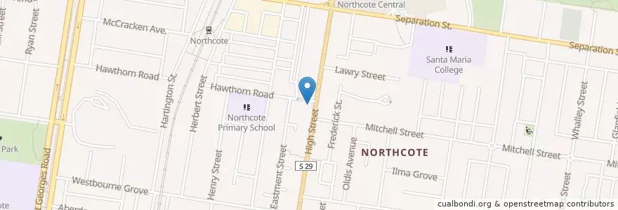Mapa de ubicacion de Little Local en Avustralya, Victoria, City Of Darebin.