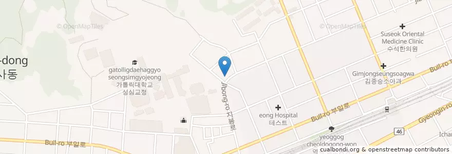 Mapa de ubicacion de 지지고 en 韩国/南韓, 京畿道, 富川市.