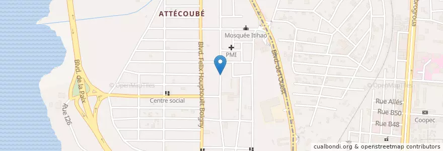 Mapa de ubicacion de NSIA  agence Attécoubé en 코트디부아르, 아비장, Attécoubé.