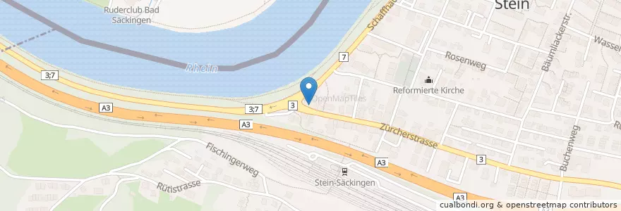 Mapa de ubicacion de Adler Pub en Svizzera, Argovia, Bezirk Rheinfelden, Stein.