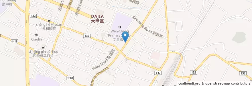 Mapa de ubicacion de Hong Ya en 臺灣, 臺中市, 大甲區.