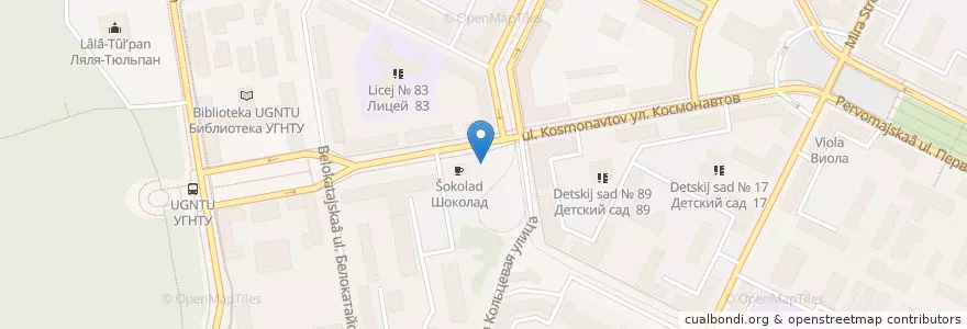 Mapa de ubicacion de KFC en Rusland, Приволжский Федеральный Округ, Basjkirostan, Городской Округ Уфа.