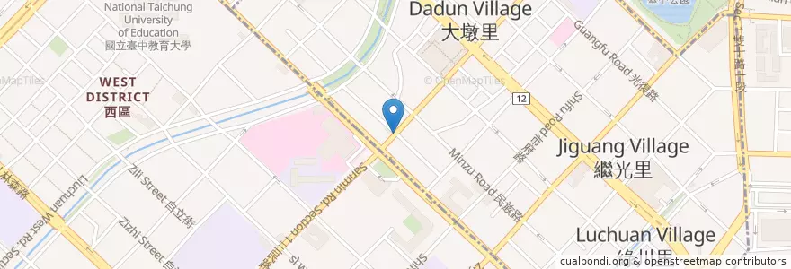 Mapa de ubicacion de 明 日 餐 桌 en Taiwán, Taichung, 西區, 中區.