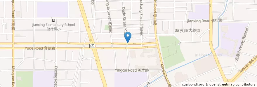 Mapa de ubicacion de 青蛙墨西哥餐廳 en Taiwán, Taichung, 北區.
