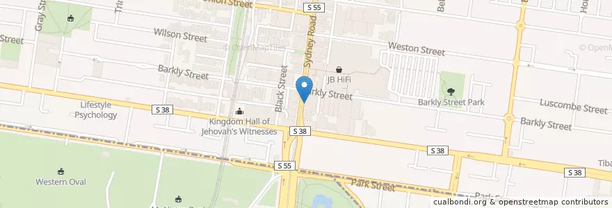 Mapa de ubicacion de Brunswick Lower LPO en Australie, Victoria, City Of Moreland.