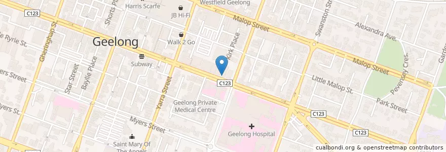 Mapa de ubicacion de MedicAid medical clinic en Australie, Victoria, City Of Greater Geelong.
