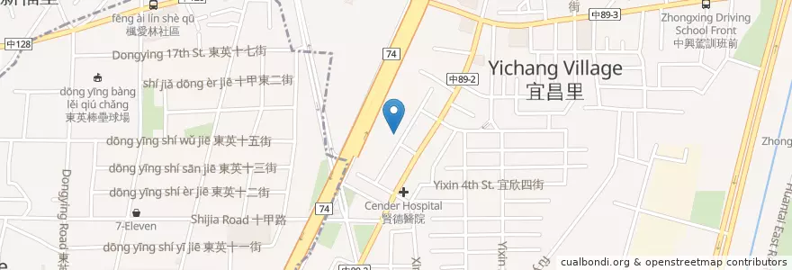 Mapa de ubicacion de 天明宮 en Taiwan, 臺中市, 太平區.