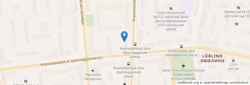 Mapa de ubicacion de Слонёнок и пуговка en Rusia, Distrito Federal Central, Москва, Юго-Восточный Административный Округ, Район Люблино.